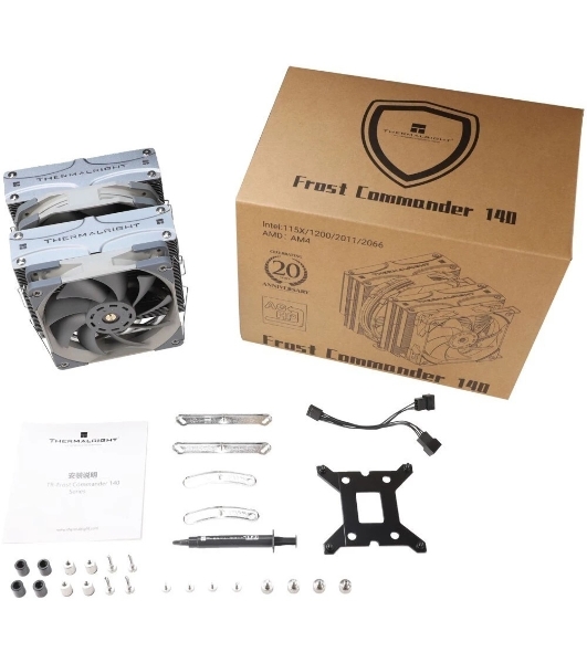 Устройство охлаждения(кулер) Thermalright Frost Commander 140, Soc-AM5/AM4/1151/1200/2066/2011/1700 серый 4-pin 29.6dB Al+Cu 1000gr Ret (FC-140)