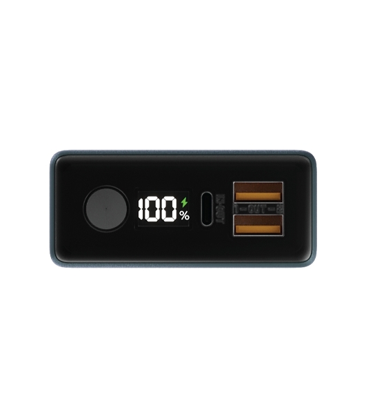 Портативный аккумулятор OLMIO QX-20, 20000mAh, 22.5W, QuickCharge3.0/PowerDelivery, LCD, темно-зеленый