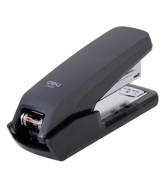 Степлер настольный Deli E0464BLACK Exceed 24/6 26/6 (25 листов) черный, 100 скоб, металл/пластик закрытый/открытый, коробка
