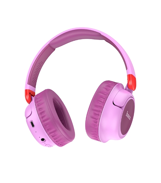 Беспроводные/проводные наушники Hoco W43 фиолетовый, накладные, Bluetooth + проводной, до 25 ч.