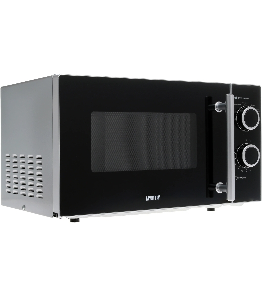 Микроволновая печь Mystery MMW-2032 черный/серебристый, 20 л, 800 Вт, переключатели - поворотный механизм