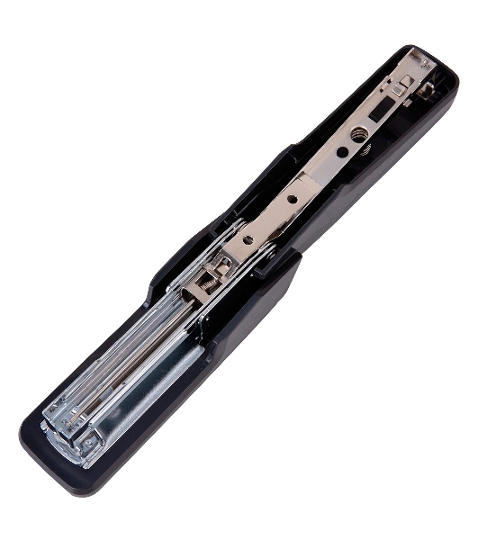 Степлер настольный Deli E0464BLACK Exceed 24/6 26/6 (25 листов) черный, 100 скоб, металл/пластик закрытый/открытый, коробка