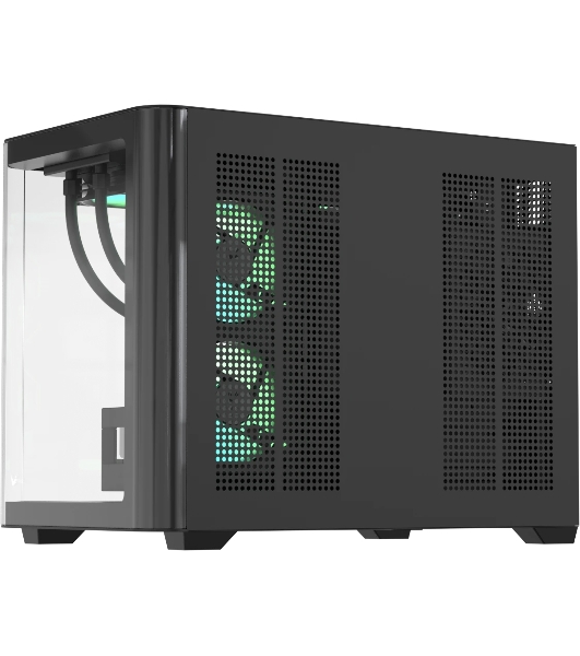 Компьютерный корпус AeroCool/Formula Crystal U2M Floe черный без БП mATX 1xUSB 3.0 1xUSB3.1 audio bott PSU