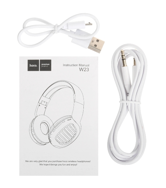Беспроводные/проводные наушники Hoco W23 BRILLIANT белый, накладные, Bluetooth + проводной, до 8 ч