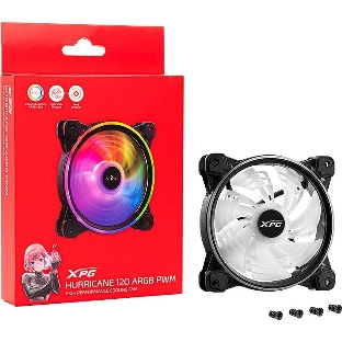 Вентилятор для корпуса ADATA XPG HURRICANE 120 PWM ARGb черный, 120 мм, пластик, 2000 об/мин, 18.17 дБ, 4 pin