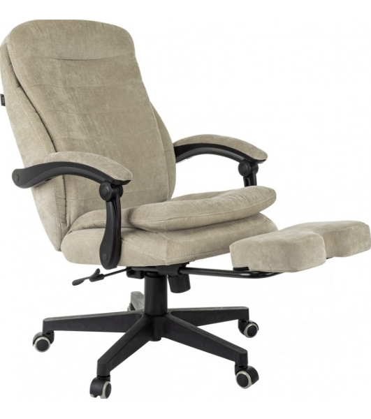 Кресло руководителя Бюрократ T-9950MSG-F Fabric песочный Light-21, крестов. пластик, подст. для ног