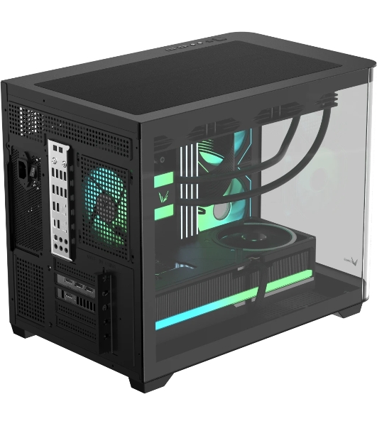 Компьютерный корпус AeroCool/Formula Crystal U2M Floe черный без БП mATX 1xUSB 3.0 1xUSB3.1 audio bott PSU