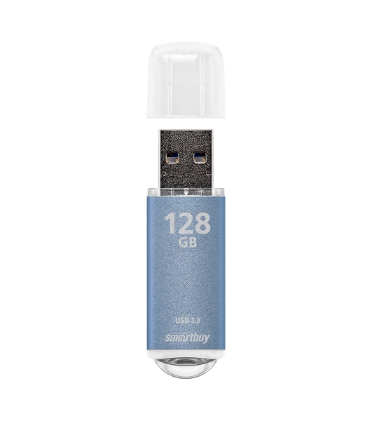 Флешка USB Smartbuy V-Cut Blue (SB128GbVC-B3), 128Gb, USB 3.0/3.1, R/W 75/30, голубой