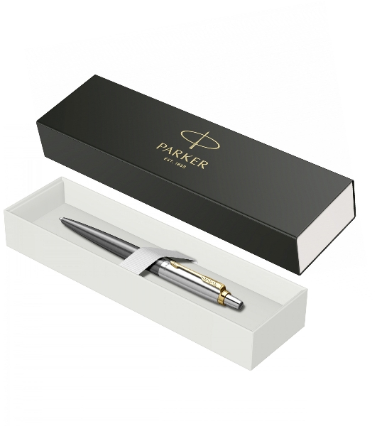 Ручка шариковая Parker Jotter Grey Core GT (2213723) M, синие чернила, подарочная коробка