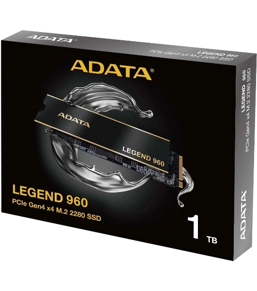 Накопитель SSD ADATA LEGEND 960, 1Tb, PCIe 4.0 x4, M.2 2280, NVMe, R/W 7400/6000, с радиатором