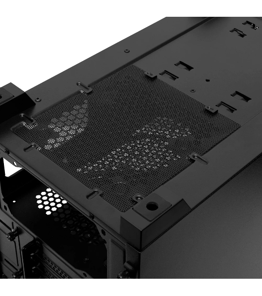 Компьютерный корпус без блока питания HSPD M340, Mesh Mid Tower, черный, TG, 0.5 SPCC, no fans, mATX, mITX, 165/350/200мм, 2x2.5', 2x3.5', 4xPCI, 1xUSB-A 3.0, 2xUSB-A 2.0, 415x220x410мм