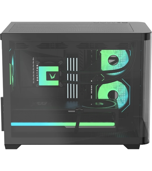 Компьютерный корпус AeroCool/Formula Crystal U2M Floe черный без БП mATX 1xUSB 3.0 1xUSB3.1 audio bott PSU