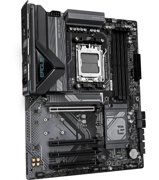 Материнская плата Gigabyte B840 EAGLE WIFI6E, AM5, AMD B840, 4xDDR5, 4xSATA, 3xM.2, 1xPCIe 4.0 x16, 3xPCIe 3.0 x16, 1xHDMI, 1xDP, 1x2.5Gb LAN, Wi-Fi 6E, Bluetooth 5.3, 1xUSB-C 10Gbps, 1xUSB-A 10Gbps, 2xUSB-A 5Gbps, 4xUSB-A 2.0, 3x3.5 мм, 7.1, ATX