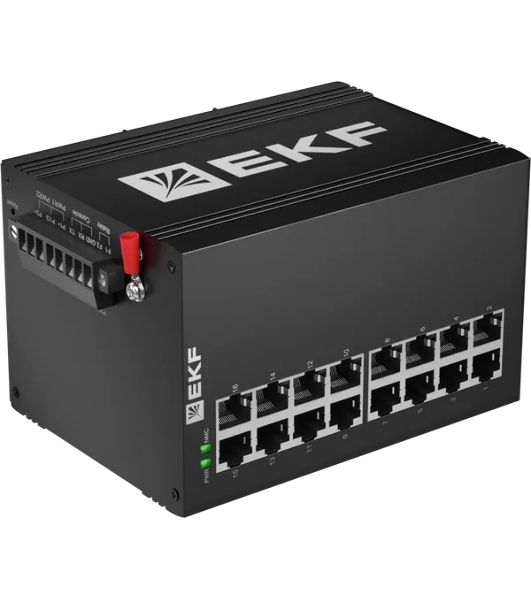 Коммутатор EKF TSX-ML2-16GTP, 16×1 Гбит/с PoE, управляемый