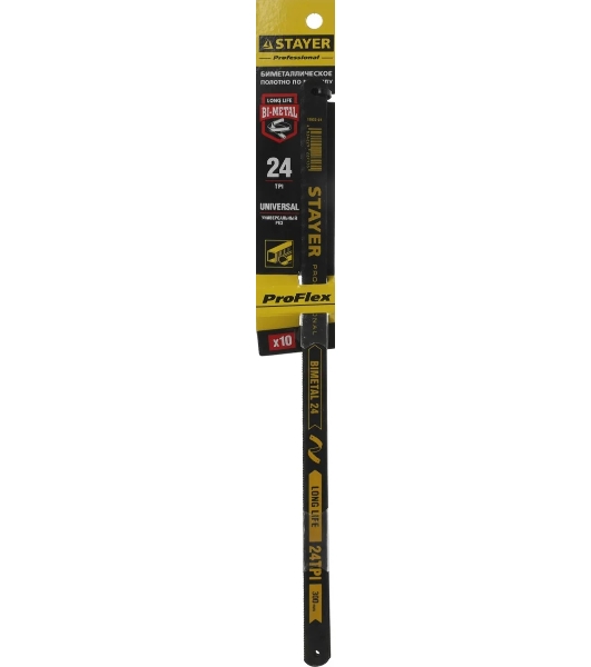 Полотно STAYER '-FLEX' PROFESSIONAL по металлу, биметаллическое, 24TPI, 300мм, 10шт 15932-S10