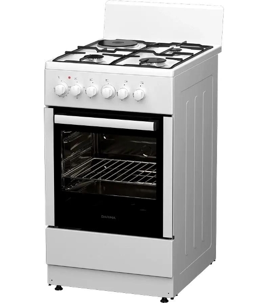 Плита комбинированная Darina 1E КМ241 321 W белый, конфорок 3 газовых и 1 электрическая, духовка 50 л, 50 см x 85 см x 60 см