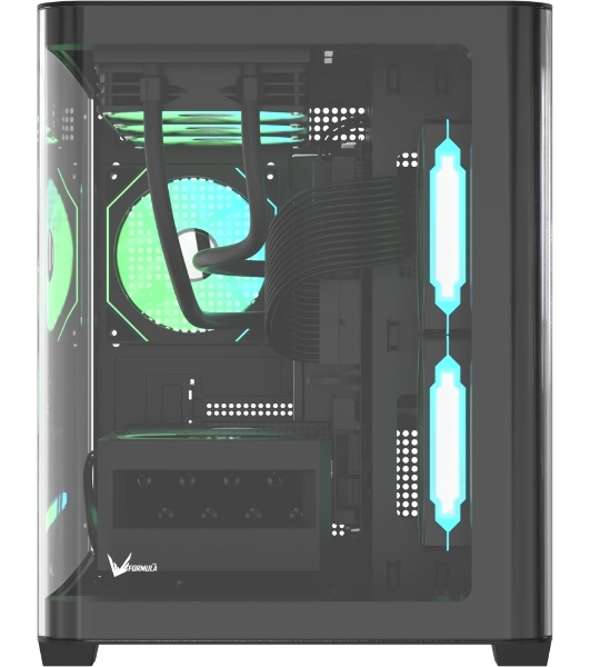 Компьютерный корпус AeroCool/Formula Crystal U2M Floe черный без БП mATX 1xUSB 3.0 1xUSB3.1 audio bott PSU