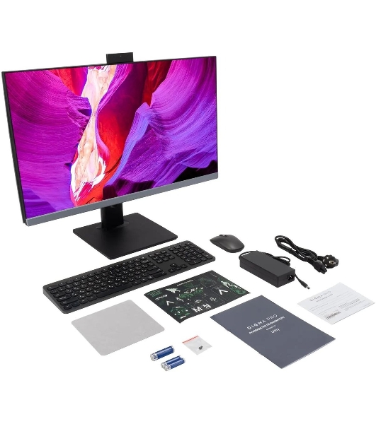 Моноблок Digma Pro Unity 27' Full HD i5 1235U (1.3) 16Gb SSD 512Gb Iris Xe CR Windows 11 Professional GbitEth WiFi BT 90W клавиатура мышь Cam серый/черный 1920x1080