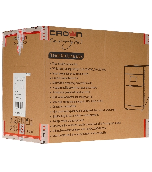 Источник бесперебойного питания Crown CMUOA-350-2K EURO/2000 ВА/1800 Вт/4 х CEE 7 (евророзетка)