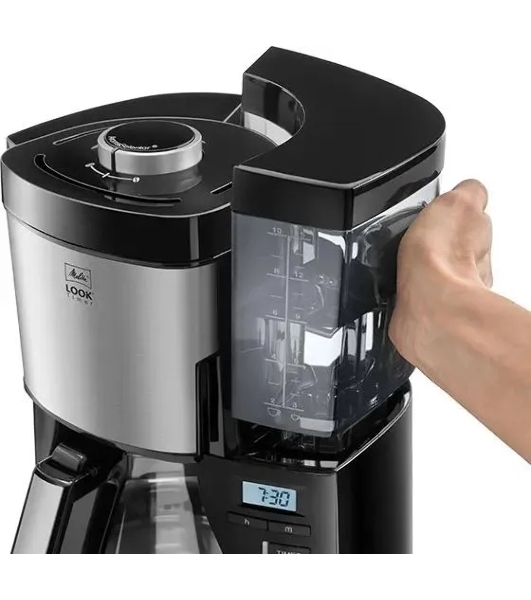 Кофеварка капельная Melitta Look V Therm Timer Black Filter черный/нержавеющая сталь, исп. кофе - молотый, 1.25 л, 1000 Вт