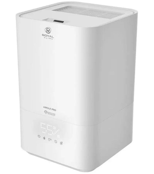 Увлажнитель воздуха Royal Clima RUH-ARP450/5.0E-WT белый, 40 м², 5 л, ультразвуковой, производительность 400 мл/ч, гигростат, сенсорное управление, верхний залив воды