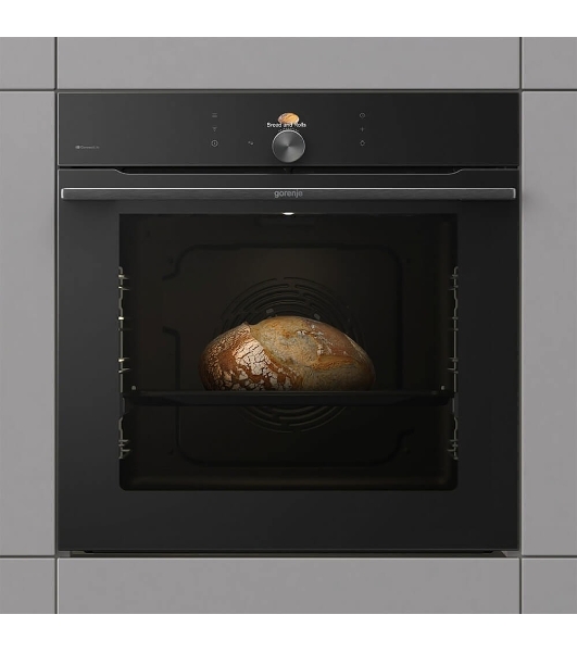 Встраиваемая электрическая духовка Gorenje BP6138B, объем 77 л, макс. температура 320 градусов, сенсорное/поворотное управление, Wi-Fi, пиролитическая очистка, телескопические направляющие на одном уровне, термощуп, AirFry, автоматические программы, динамическая система охлаждения, многоуровневое приготовление, PerfectGrill, энергоэффективность А+, черный