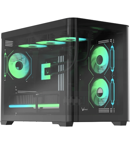 Компьютерный корпус AeroCool/Formula Crystal U2M Floe черный без БП mATX 1xUSB 3.0 1xUSB3.1 audio bott PSU