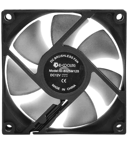 Вентилятор для корпуса ID-Cooling NO-8025-SD черный, 80 мм, 2000 об/мин, 21 дБ, 3 pin