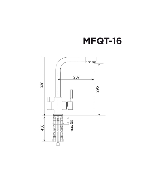 Кухонный смеситель Maunfeld MFQT-16LBG светло-бежевый
