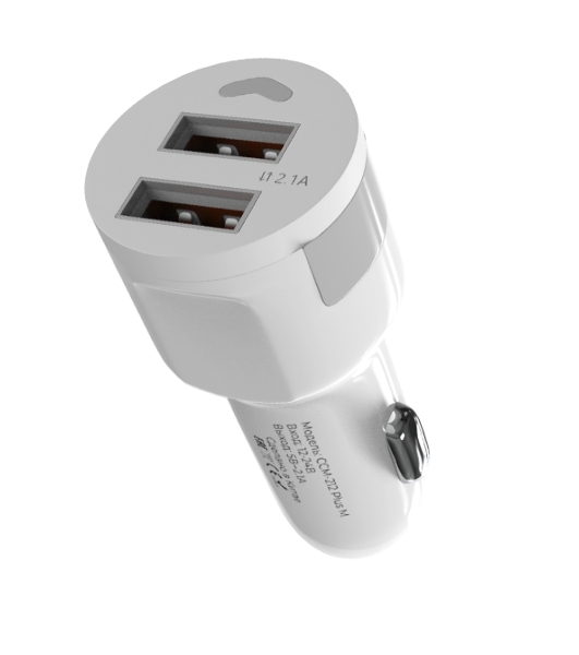 Автомобильное зарядное устройство Maxvi CCM-212 Plus M white 2.1A