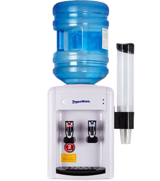 Кулер для воды Aqua Work 0.7-TDR, верхняя загрузка, нагрев 95 °С, охлаждение 12 °С, бело-черный