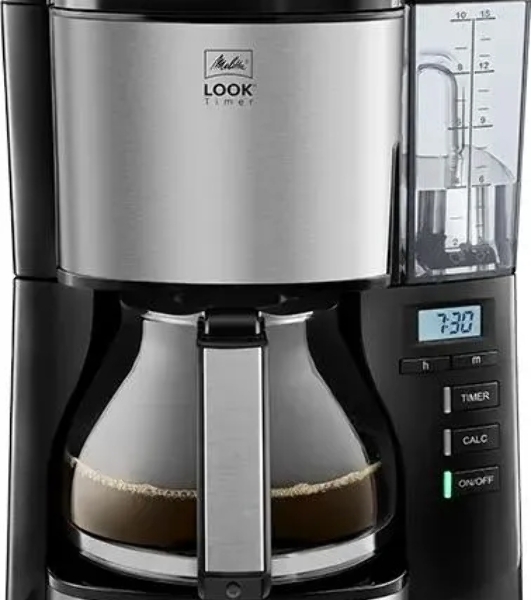 Кофеварка капельная Melitta Look V Therm Timer Black Filter черный/нержавеющая сталь, исп. кофе - молотый, 1.25 л, 1000 Вт