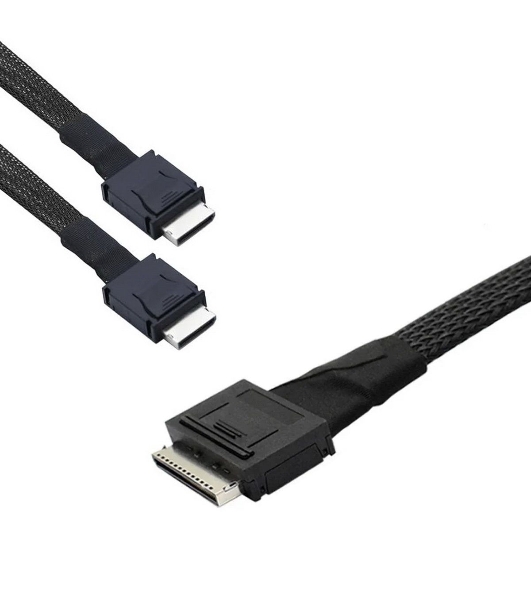 Кабель Amphenol RML80-0249/RML42-0249 Cable OcuLink SFF8611 8i to 2x SFF8611 4i, length= 80 см, OEM