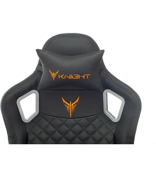 Кресло игровое Knight TITAN черный ромбик эко.кожа с подголов. крестовина металл