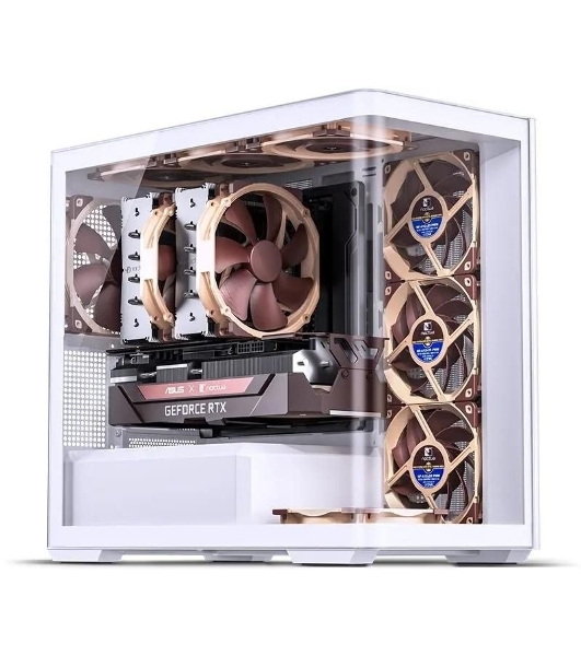 Корпус без блока питания JONSBO D300, Mini-Tower, TG, no fan, 2xUSB-A 3.2 + 1xUSB-C 3.2, mATX, mITX White