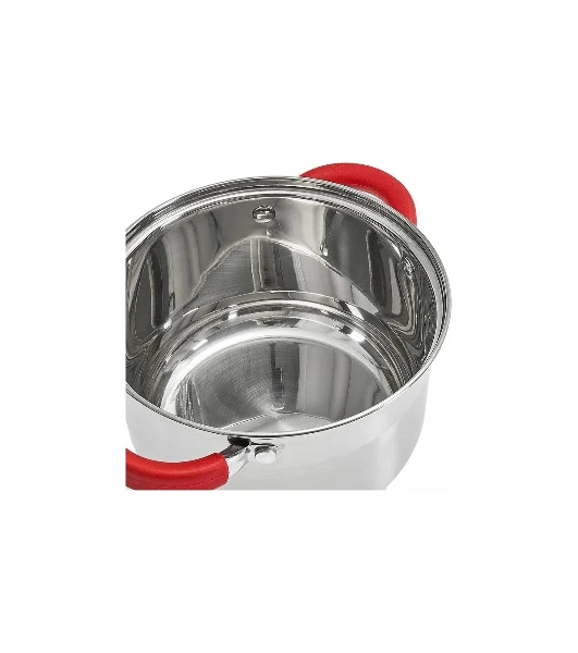 Кастрюля WEBBER BE-340/2 2,2 л, 16 см, нержавеющая сталь, индукция, со стеклянной крышкой