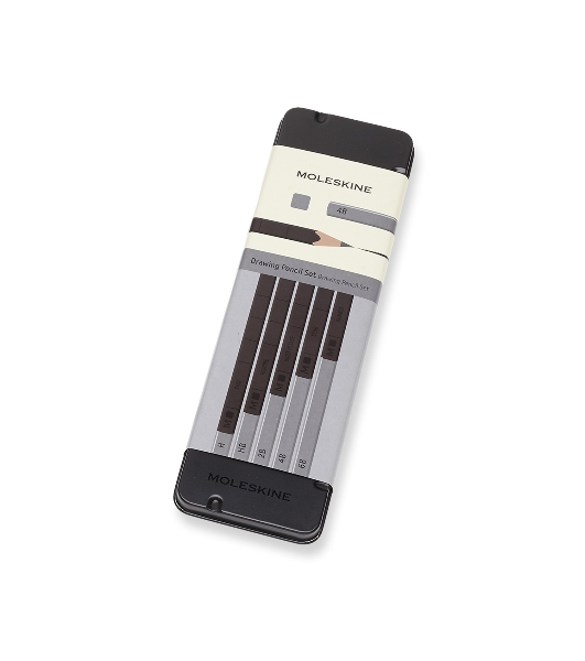 Набор карандашей чернографитных Moleskine DRAWING SET EW7P05GPHA мет.кор. 5 кар.H/HB/2B/4B/6B