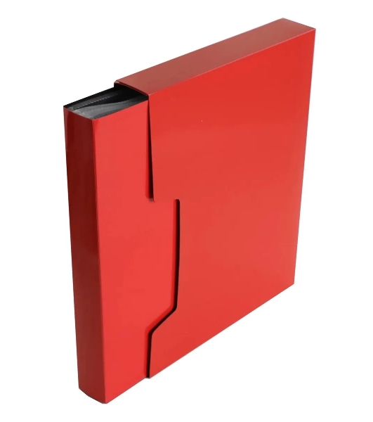 Папка с 80 прозрачными вкладками Бюрократ DeLuxe DLVBOX80RED A4, пластик, 0.7мм, красный в коробе