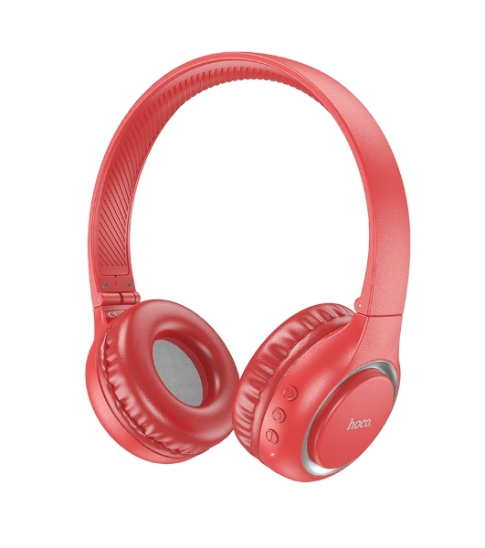 Беспроводные/проводные наушники Hoco W41 красный, накладные, Bluetooth + проводной, складная конструкция, до 7 ч