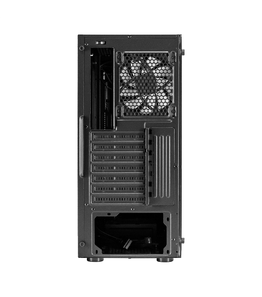 Компьютерный корпус Miditower ExeGate EVO-9211 (ATX, без БП, с окном, 2хUSB+1хUSB 3.0, HD аудио, черный, 1 вент. с RGb подсветкой)