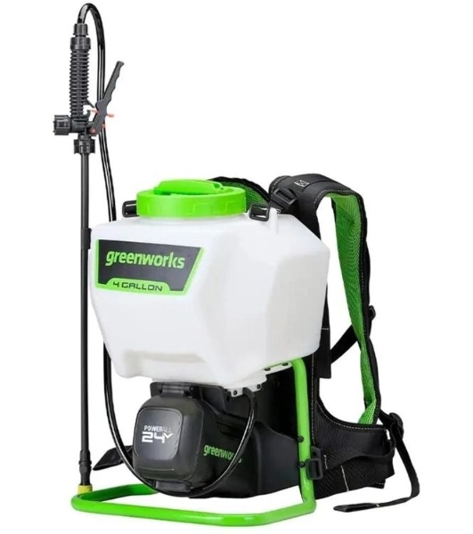 Опрыскиватель Greenworks G24BPSII аккум. ранц. 15л белый/зеленый (5300307)