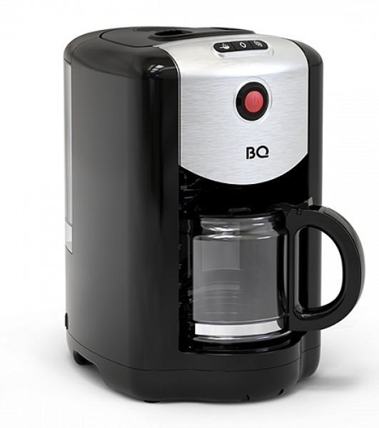 Кофеварка капельная со встроенной кофемолкой BQ CM1009 черный-стальной, исп. кофе - зерновой/молотый, 0.625 л, 700 Вт.