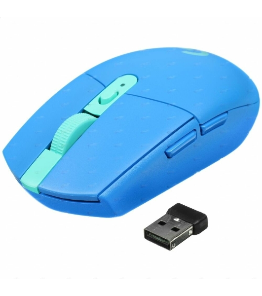 Мышь беспроводная Logitech G304 Lightspeed синий, 12000 dpi, радиоканал, USB, кнопки - 6