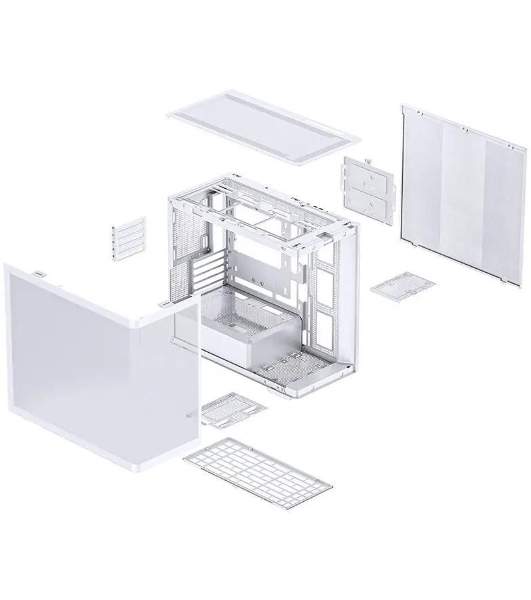 Корпус без блока питания JONSBO D300, Mini-Tower, TG, no fan, 2xUSB-A 3.2 + 1xUSB-C 3.2, mATX, mITX White