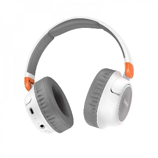 Беспроводные/проводные наушники Hoco W43 белый, накладные, Bluetooth + проводной, складная конструкция, до 25 ч.