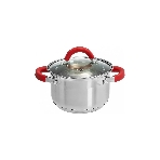 Кастрюля WEBBER BE-340/2 2,2 л, 16 см, нержавеющая сталь, индукция, со стеклянной крышкой, фото 1
