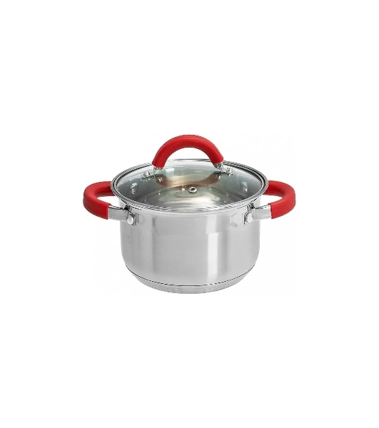 Кастрюля WEBBER BE-340/2 2,2 л, 16 см, нержавеющая сталь, индукция, со стеклянной крышкой