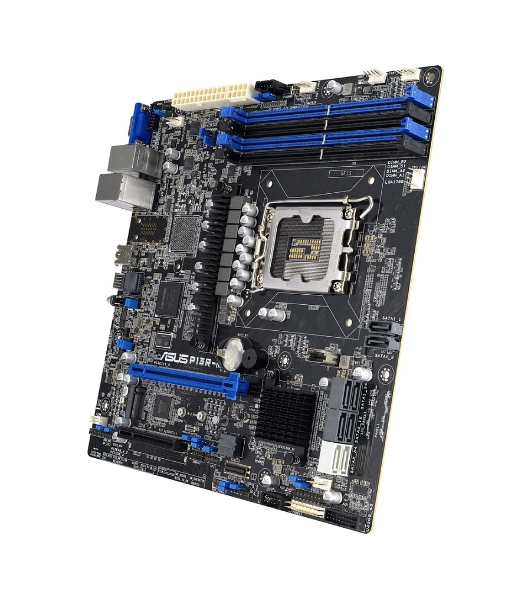 Материнская плата серверная ASUS P13R-M, LGA1700, Intel C262, 4xDDR5 (ECC), 8xSATA, 1xM.2, 1xPCIe 5.0 x16, 1xPCIe 3.0 x8, 1xVGA, 3x1Gb LAN, 3xUSB-A 10Gbps, mATX