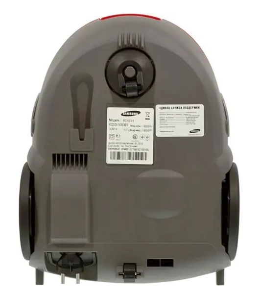 Пылесос Samsung VCC5251V3R красный/серый, 410/1800 Вт, уборка сухая, пылесборник мешок 2л