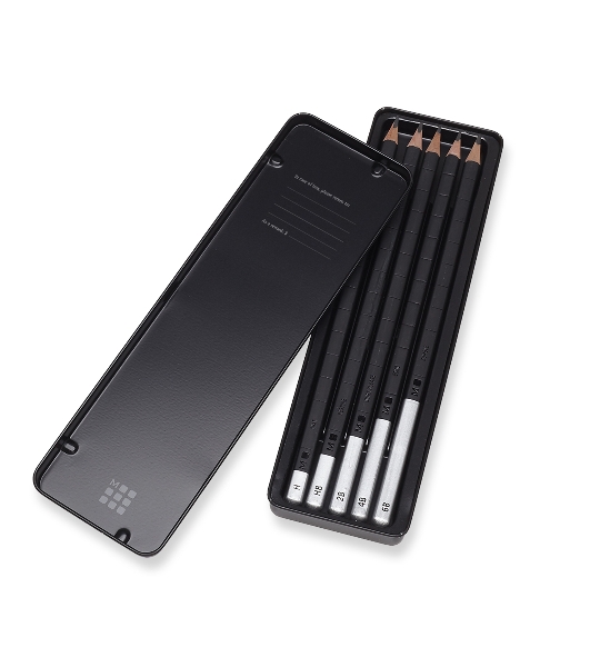 Набор карандашей чернографитных Moleskine DRAWING SET EW7P05GPHA мет.кор. 5 кар.H/HB/2B/4B/6B